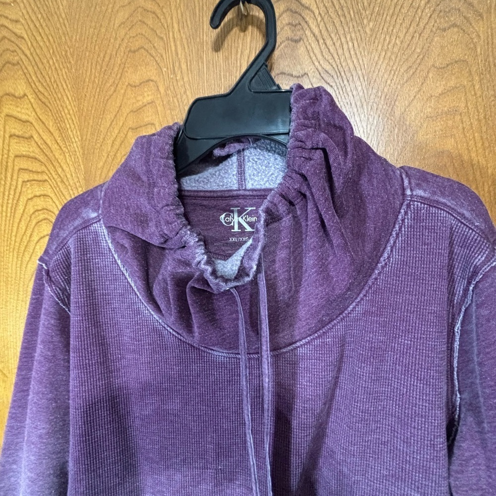 Cozy Purple Pullover Sweatshirt with Funnel Neck - Picture 6 of 7